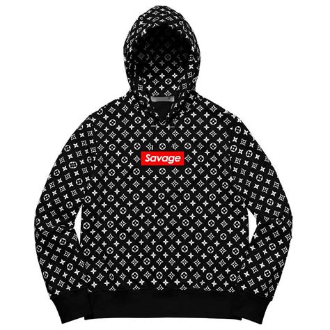 supreme louis vuitton hoodie black and white|supreme louis vuitton pullover.